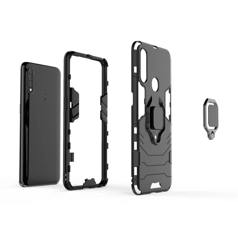 shockproof bumper for oppo a8 case luxury silicone armor hard pc stand protective phone cover for oppo a8 fundas fpr oppo a8 6 5 free global shipping