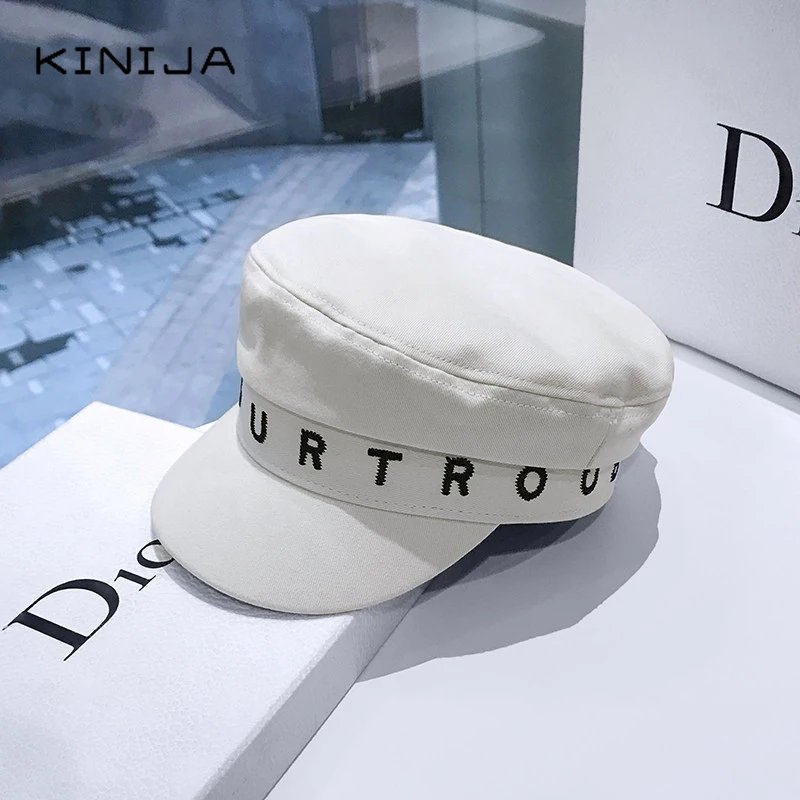 Осенняя Женская кепка в стиле Харадзюку с вышитым буквенным принтом Ретро стиль