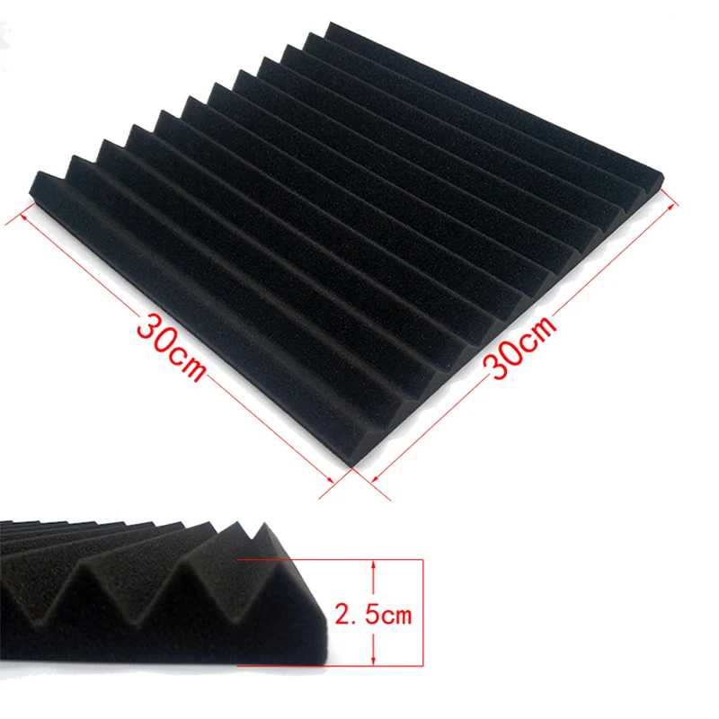 

Absorption Treatment Panel Tile Protective Sound Proof Sponge 10PCS 300x300x25mm Studio Acoustic Foam Soundproof Pyramid