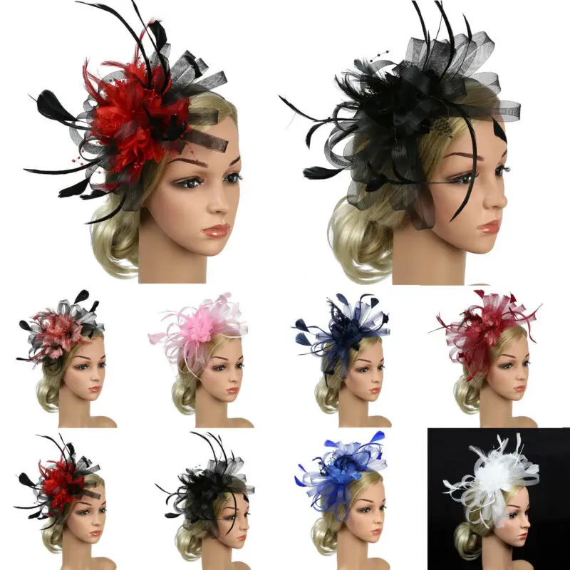Новая Мини Роза из перьев верхняя шляпа головной убор для вечеривечерние костюма