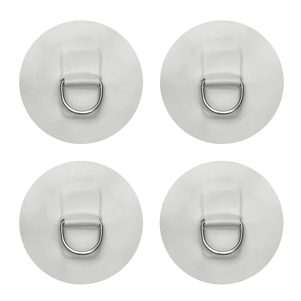 

Pack 4 Stainless Steel D-Ring Pad Inflatable Boat Kayak PVC D-Ring Round Patch