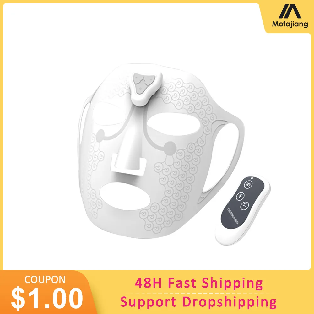 Электронная маска микротоки для лифтинга лица отбеливающая многоразовая