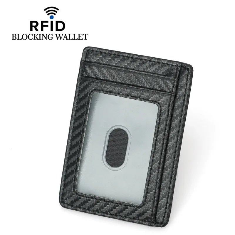 Новый тонкий кожаный бумажник с блокировкой RFID держатель для кредитных карт