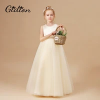 kids princess dress wedding flower girl dress children prom ball gown party long dress sleeveless bow birthday party dress