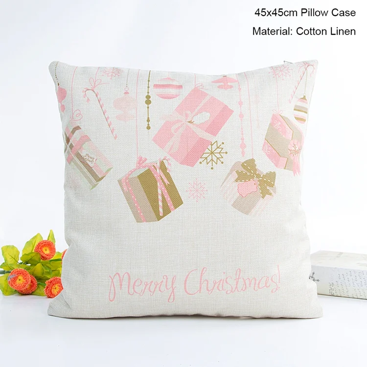 Pillow Case 5 Чехол для подушки с рождественским Рождеством, розовые подушки с Санта Клаусом для дивана, Рождественский чехол для подушки, рождественские украшения для дома, подарки - Цвет: Pillow Case 5
