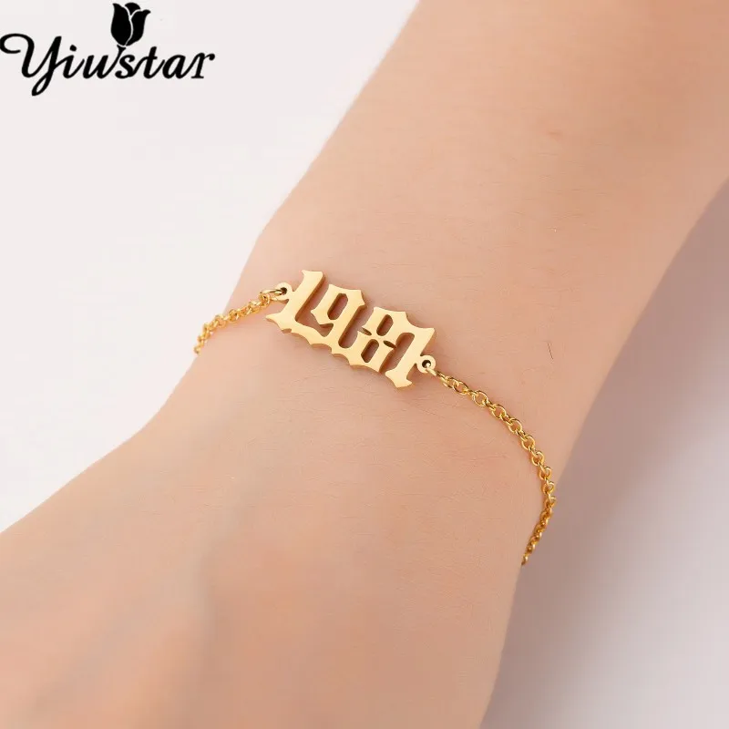 Браслет на ногу Yiustar с цифрами год амулеты браслеты для женщин цифровой подарок