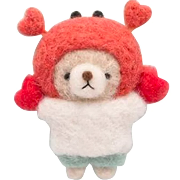 Брошь в виде медведя шерстяной набор для рукоделия войлочная игла валяние