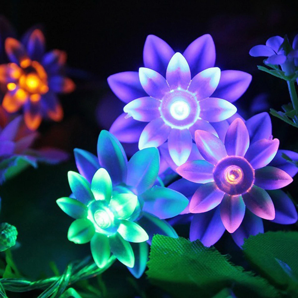 

Solar String Lights Flower Festoon Decorative Waterproof Light Lighting Decors For Outdoor Christmas Wedding Garden Fence