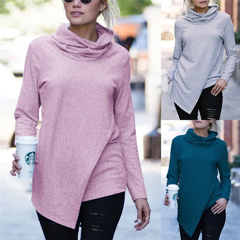 

Ymwmhu 2021 Новое поступление Женская толстовка с длинным рукавом Водолазка зимняя Толстовка свободная посадка одежда однотонная повседневная ...