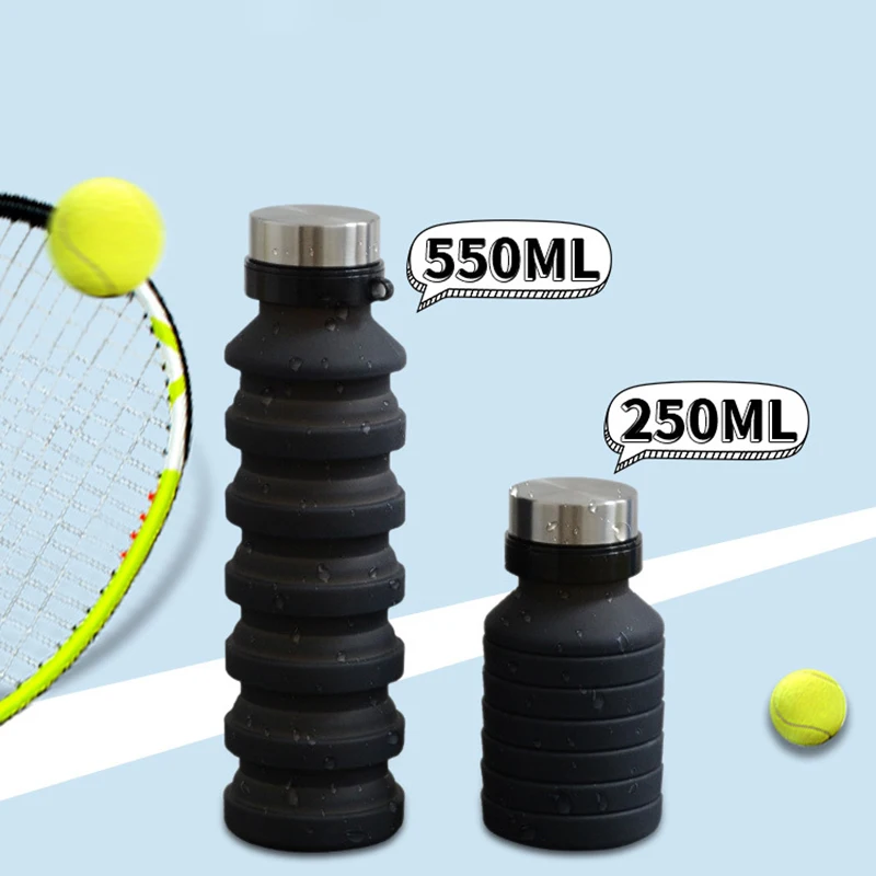 Складная бутылка для воды 550 мл портативная телескопическая силиконовая