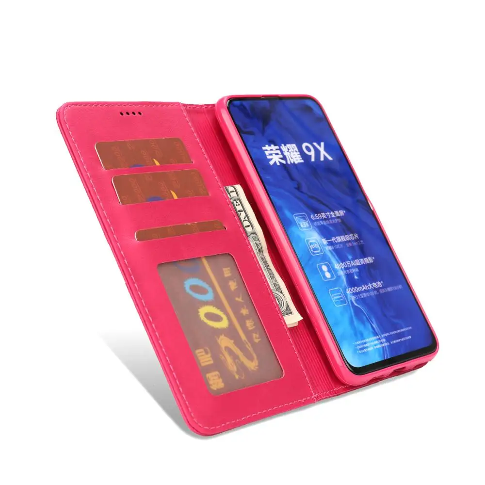 Для huawei Honor 9X чехол кожаный бумажник флип для телефона мягкий силиконовый
