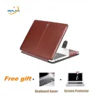 Чехол для ноутбука Macbook Air 11 12 13, мягкая сумка из искусственной кожи для Pro Retina 13,3 15 Touch Bar A1706 A1989 A1707, откидной Чехол для ноутбука