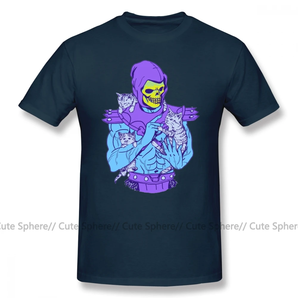 He Man, футболка Skeletor, Masters Of The Meowniverse, 100 хлопок, летняя футболка, забавная Мужская футболка с принтом, 4xl - Цвет: Navy Blue