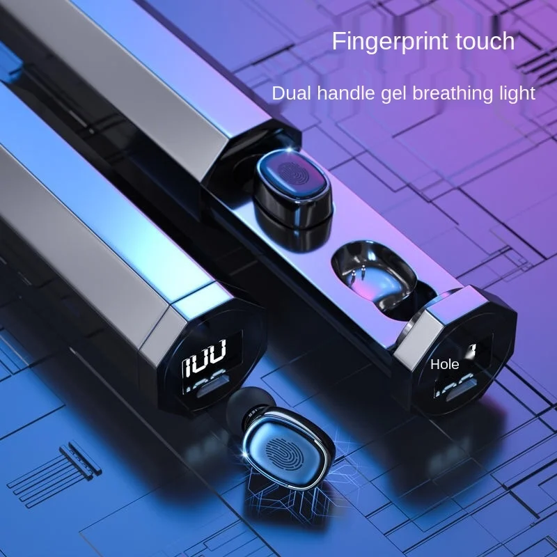 

New TWS wireless Bluetooth headset hifi pull out 5.0 touch in ear digital display Bluetooth headset F9