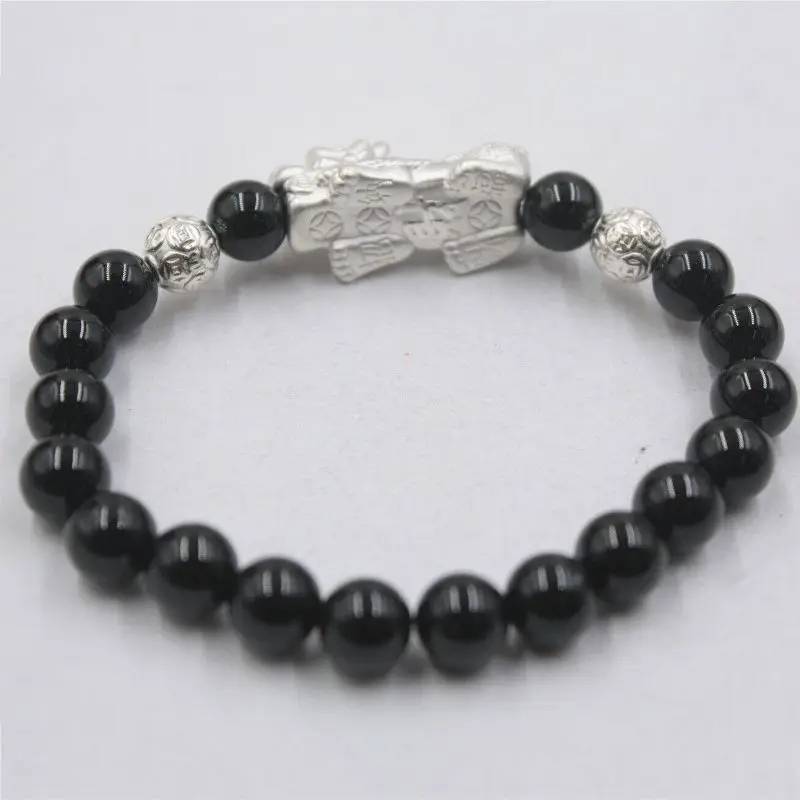 Браслет Pixiu из натурального серебра с монетницей браслет оникса бусинами для