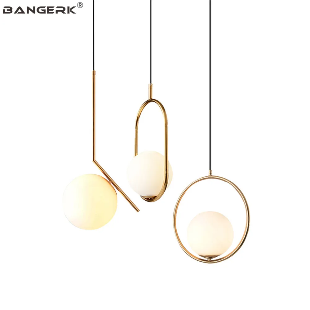 

Простой современный светодиодный подвесной светильник Лофт декор железный круговой стеклянный подвесной светильник для столовой светиль...