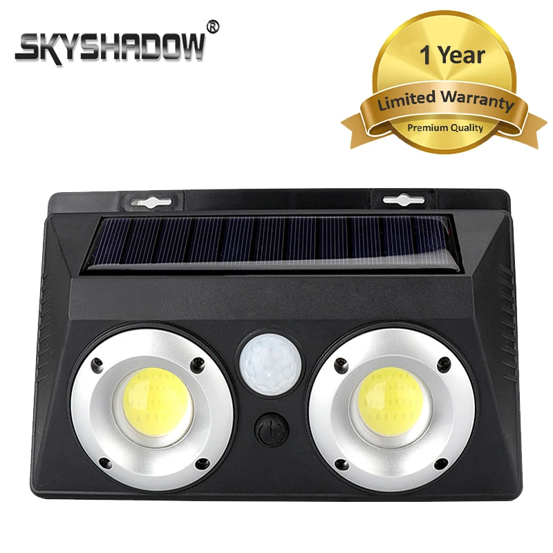 

New Solar Led Light Outdoor With PIR Motion Sensor Wall Lamp Led COB Spotlight IP65 Waterproof For Street Garden Decor Lighting