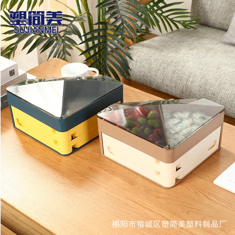 

Multifunctional Grid Candy Box Storage Tray New Year Snack Box Dried Fruit Box Household Creative Jewelry Multilayer Storage Box