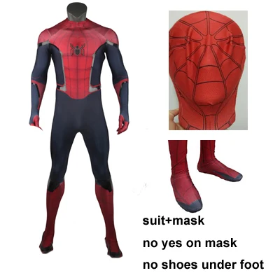 suit no eyes no shoe Герой Catcher новая технология Высокое качество мышечный оттенок рельефный логотип FFH Человек-паук костюм резиновая печать FFH Человек-паук костюм - Цвет: suit no eyes no shoe