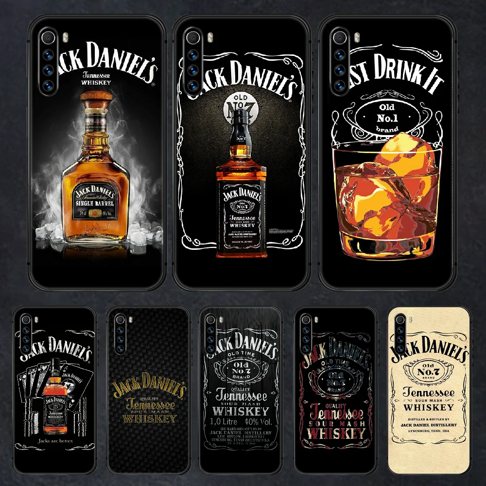 

American Famous Whisky Phone Case Cover For Xiaomi Redmi Note 7 7A 8 8T 9 9S 9A K30 Pro Ultra Black Phone case Painting Silicone