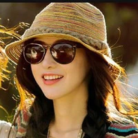 gaoke new fashion colorful summer sun hats beach straw casual breathable fedora travel bohemia trilby hat