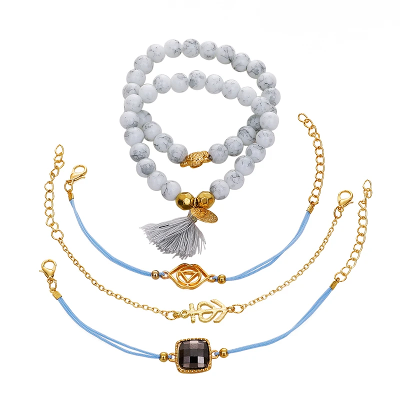 Женский браслет кисточка плетеный вручную|Браслеты с шармами| |