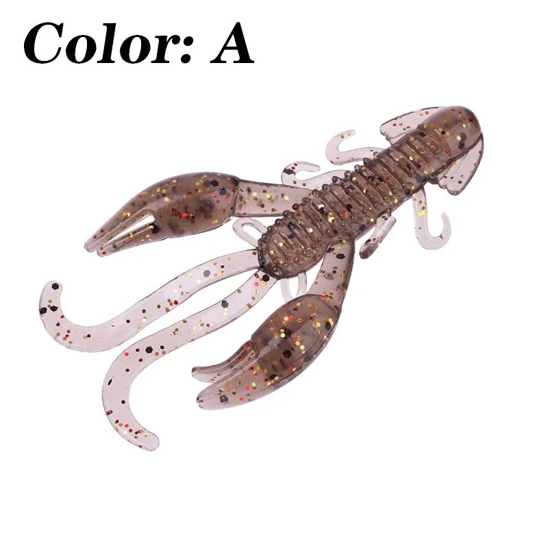 10PCS/Lot Jig Wobbler Silicone Worm Soft Bait 5cm 7cm Crayfish Fishing Lure Shrimp Smell Swivel Twintails Sea Bass for Carp