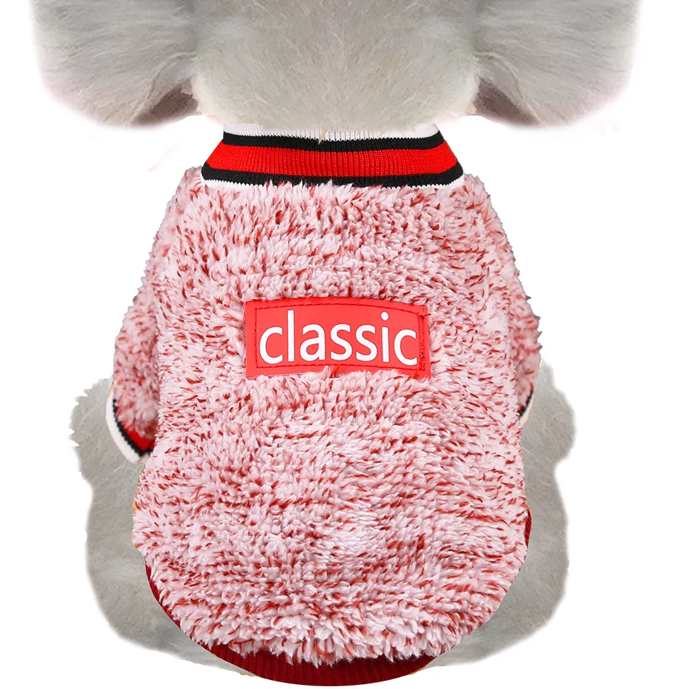 Мягкая Плюшевая зимняя одежда для собак и кошек маленьких чихуахуа свитер костюм