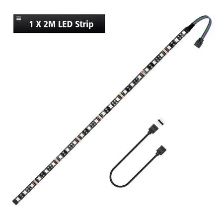 RGB Gaming 5050 Светодиодная лента 4Pin RGB-Header 12V программное управление освещение для компьютерный корпус для ПК Mid Tower DIY Aura Sync M/B - Испускаемый цвет: 1X200cm strip set
