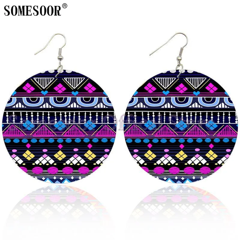 SOMESOOR африканская ткань стили деревянные этнические серьги в богемном стиле из
