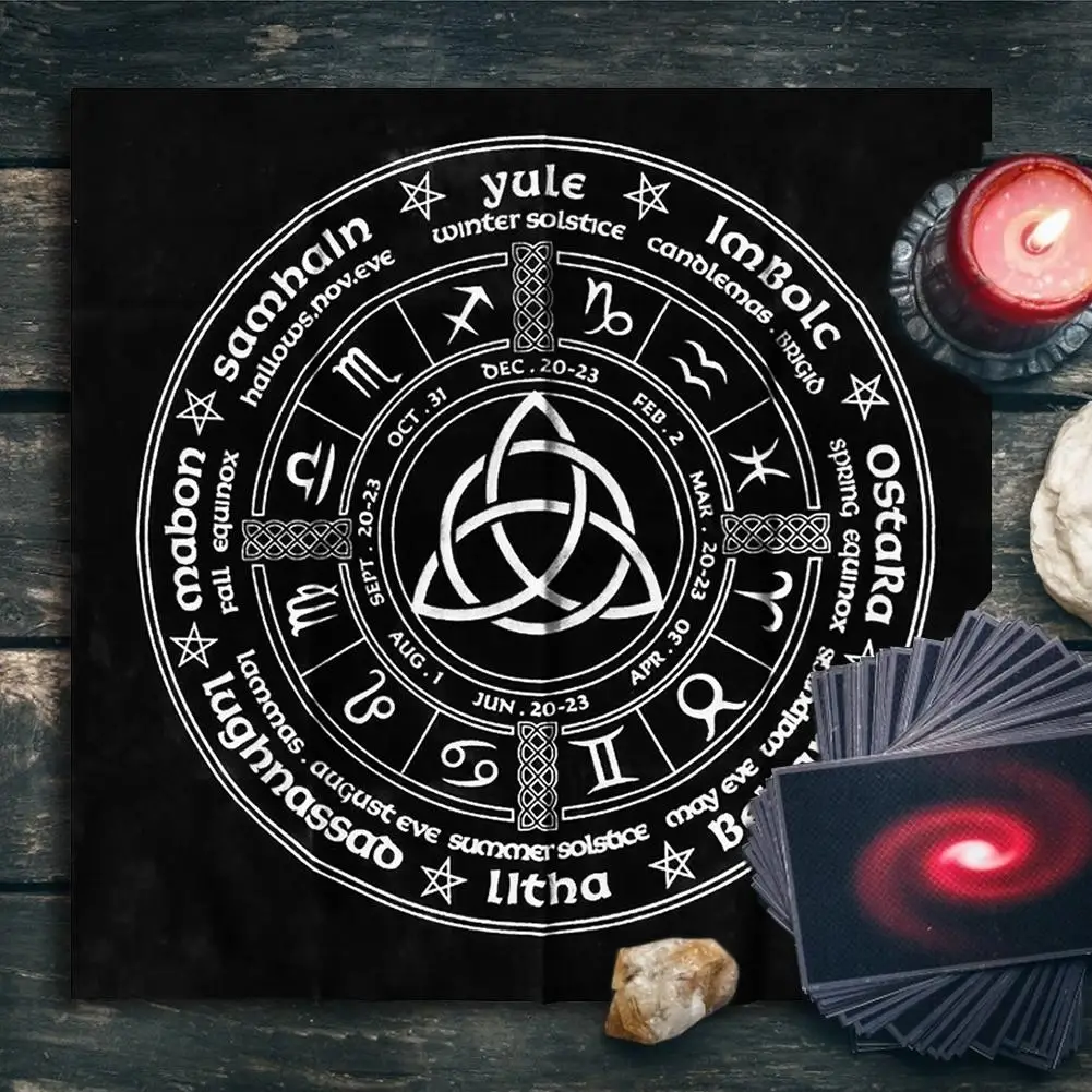 Triquetra языческие колесо года Таро карты скатерть игральные настольные игры