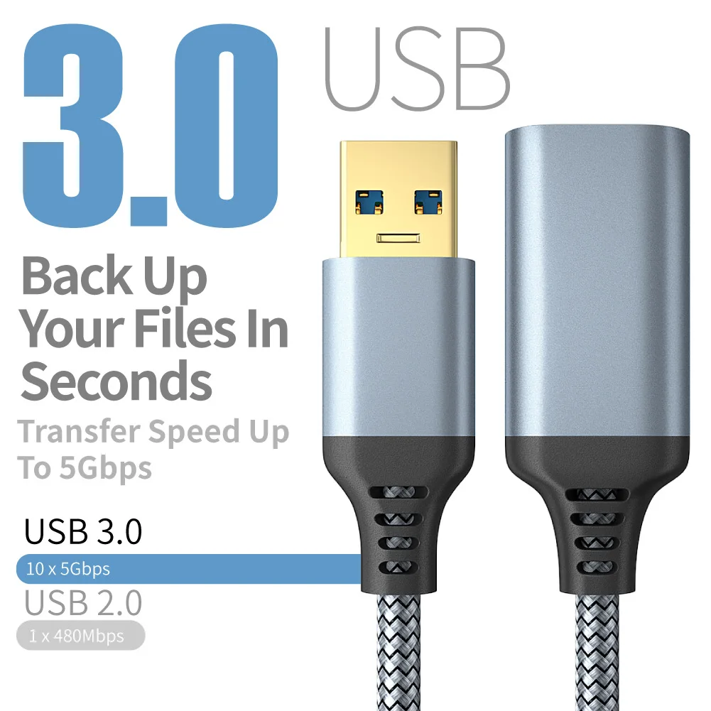 Высокоскоростной кабель передачи данных USB 3 0 штекер-гнездо для компьютера