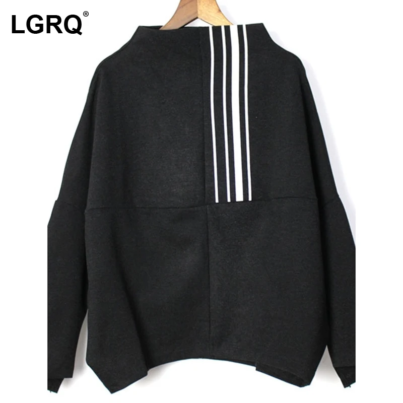 

[LGRQ] Vintage Loose Casual Striped Women's T-shirt New Round Neck Long Sleeve Fashion Tide Spring Summer 2021 19D5448