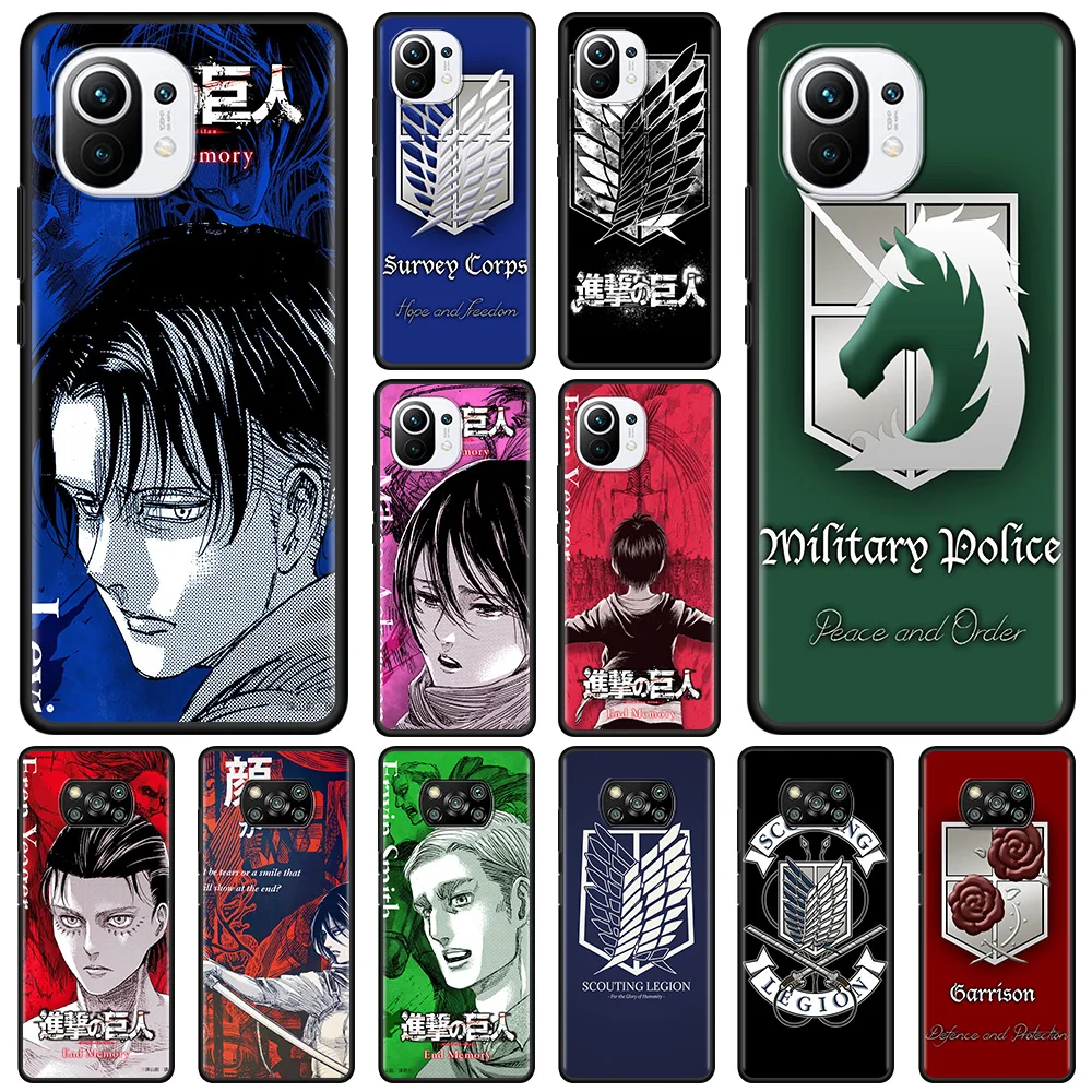 

Case For Xiaomi Poco X3 NFC M3 Pro M3 F3 GT for mi Civi 9T 10T 11T Pro 11 Lite Note 10 Pro Lite Cover Attack On Titan End Memory
