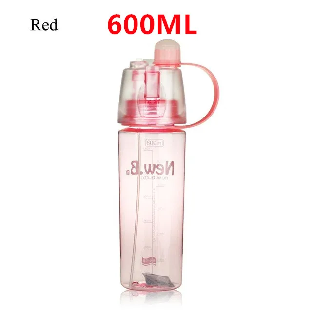 Pink 600ml 400/600 мл спрей Спортивная бутылка для воды портативная велосипедная Беговая бутылка для питьевой воды бутылка с распылителем герметичные бутылки для пеших прогулок - Цвет: Pink 600ml