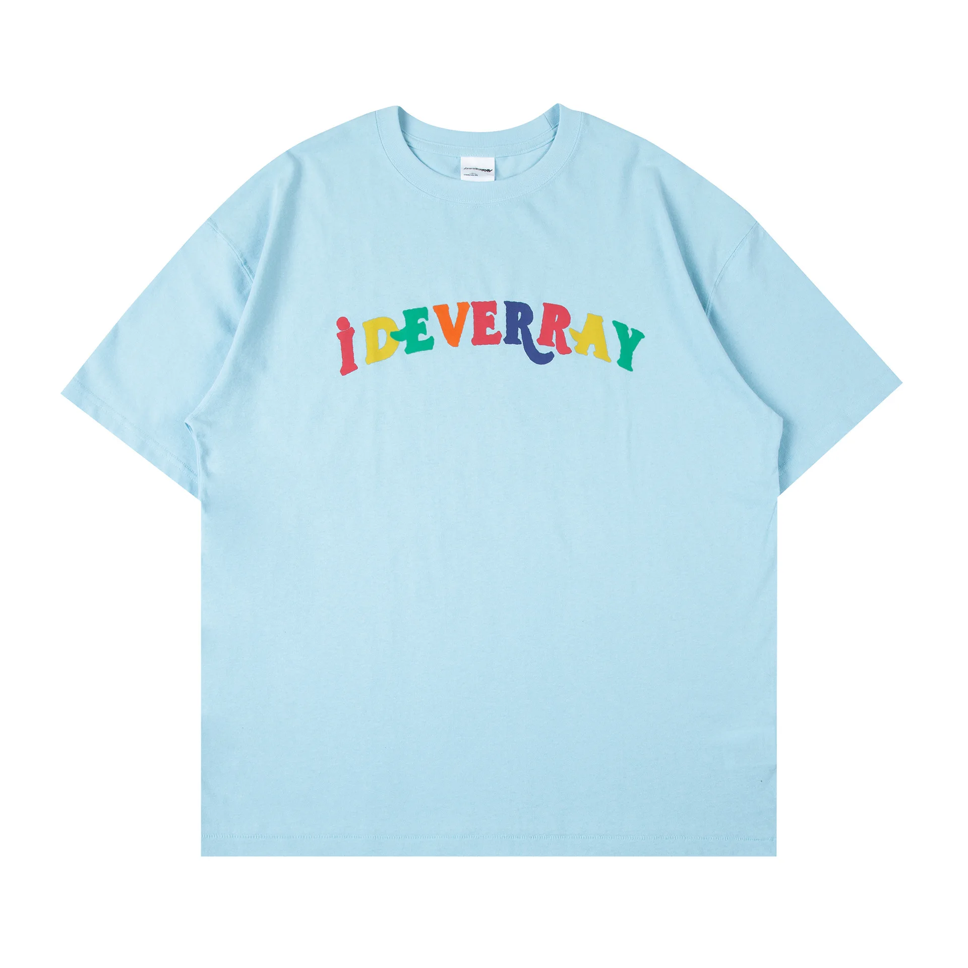 

Fashion Casual Short Sleeve Loose Tops Summer Graphic T Shirts Streetwear T-shirts Men Clothing Rainbow Printing Couples Tops