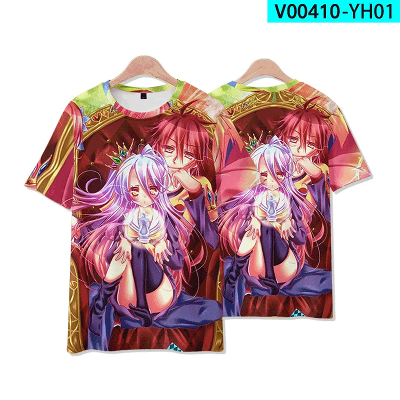 Футболка женская и мужская с 3D-принтом из японского аниме NO GAME LIFE - купить по