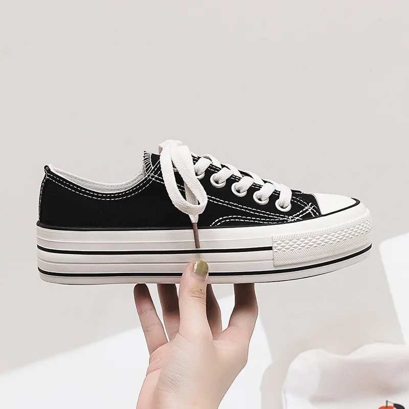 

Fashion Women Casual Female Canvas Shoes Trainers Ladies lace-up round toe platform shoes women's shoes comfortable shoes L15-80