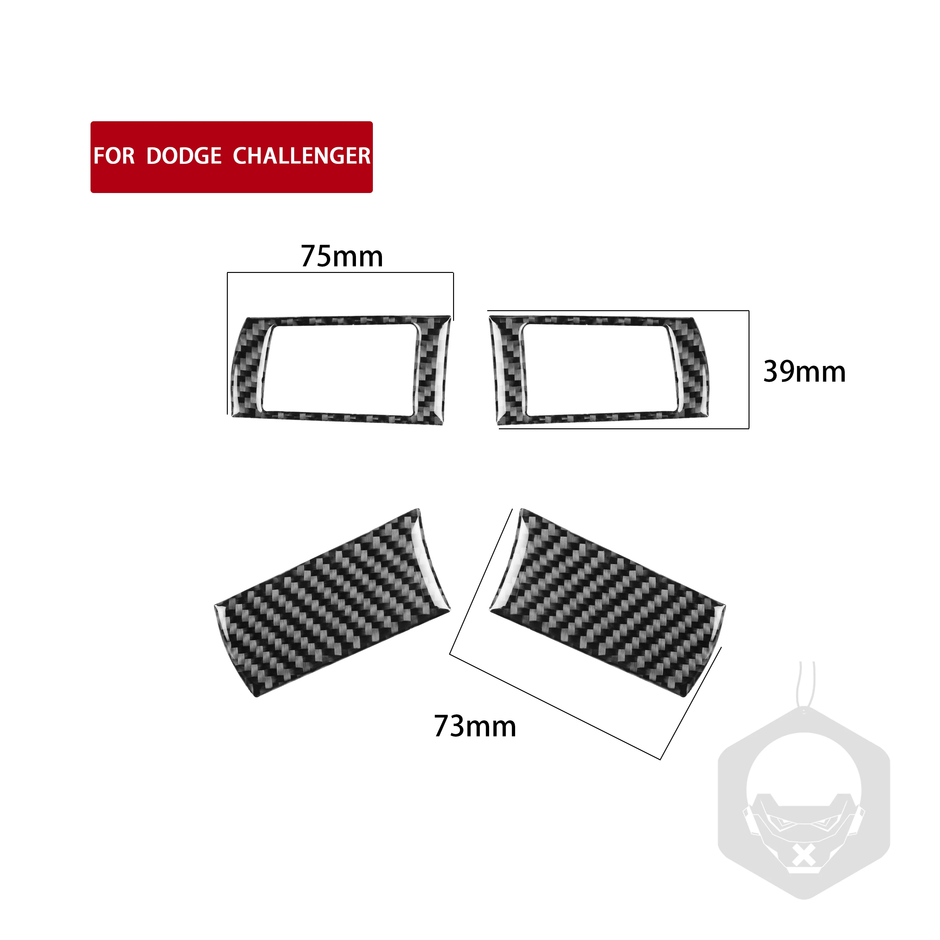 

4-Pcs For Dodge Challenger 2008-2010 Steering Wheel Buttons Black Carbon Fiber Car Interior Sticker Accessories