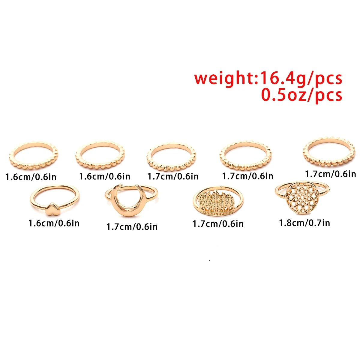 

Youvanic 9pcs/ Set Boho Gold Ring Set For Women Punk Heart Moon Dreamcatcher Vintage Finger Rings Female Fashion Wedding Jewelry