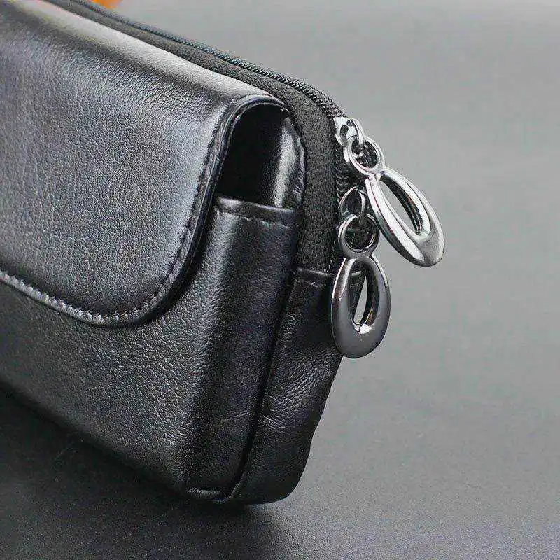 Genuine Leather Zipper Wallet Phone Bag Case For Xiaomi Redmi 6 6A 6 Pro 7 7A Cover Redmi Note 5 6 7 Pro Case Universal Pouch