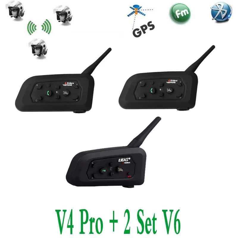 Bluetooth гарнитура для шлема 3 шт./лот наслаждения V4 Pro + Vnetphone V6 1200 м|Наушники шлемов| |