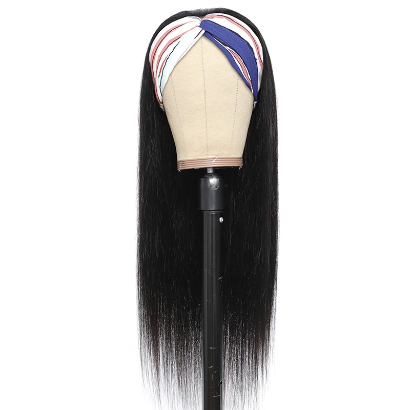 Прямые бразильские натуральные человеческие волосы повязка на голову парики для