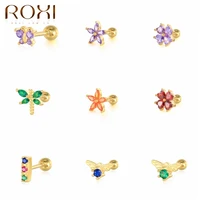 roxi 2021 trend ins style womens small earrings 925 sterling silver jewelry ear piercing screw stud earring jewelry multi style