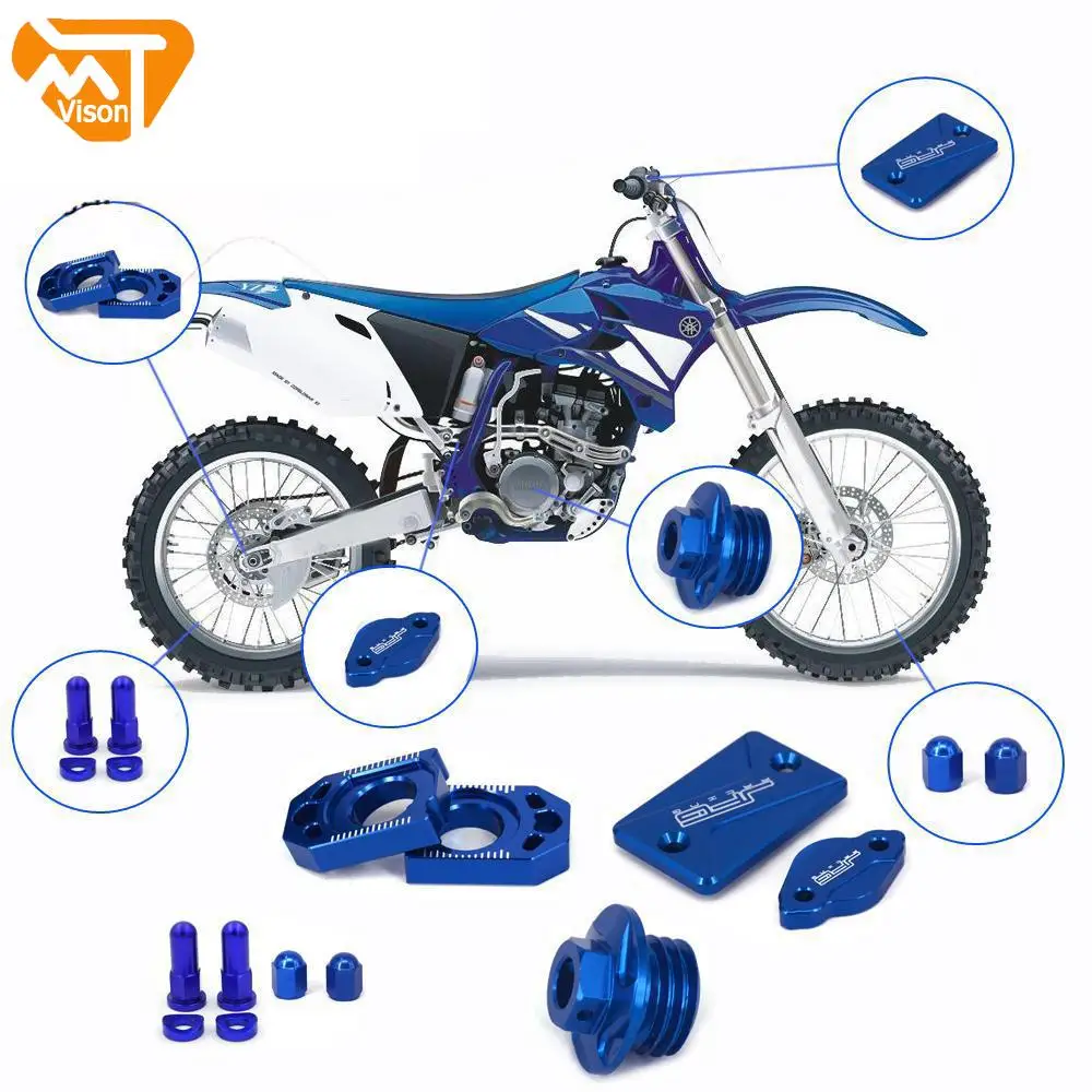 

For YAMAHA YZ125 YZ250 YZ250F YZ450F YZ125X YZ250X WR 250F 450F Motorcycle CNC Axle Block Brake Clutch Fluid Reservoir Cover Set