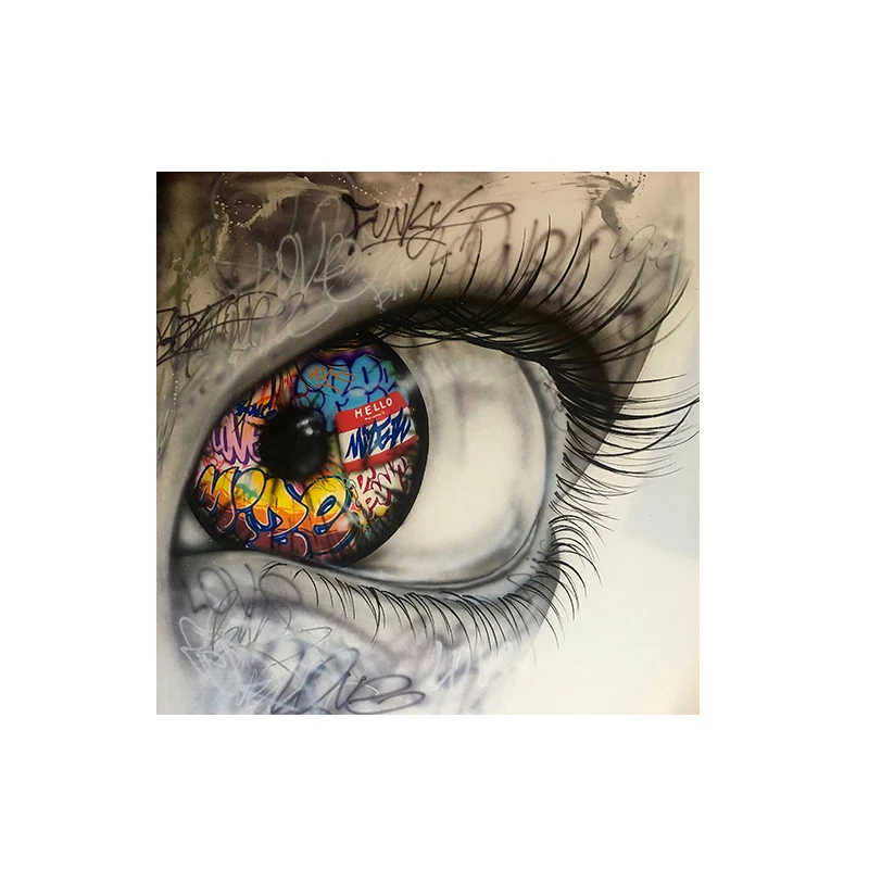 

Modern Abstract Graffiti Eye Street Art Picture On Canvas Wall Art Prints Fine Poster Painting For Living Room Wall Decoration
