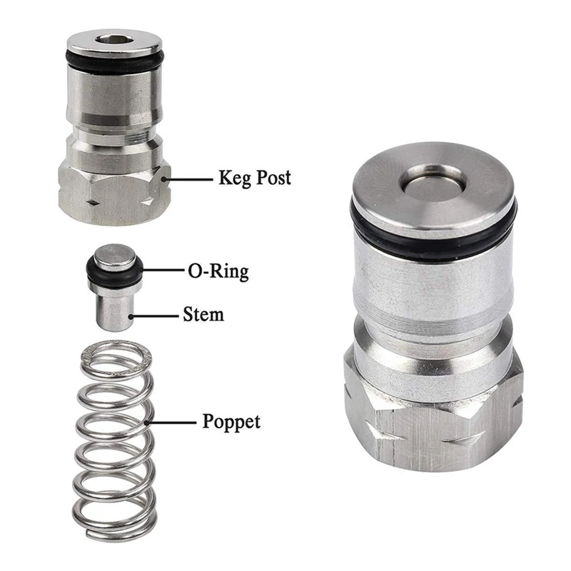 

8 Pcs Poppet Valve,Universal Poppet Valve,Keg Poppet Valve & 4 Pcs Pressure Relief Valve Plastic Keg Lid Release Valve