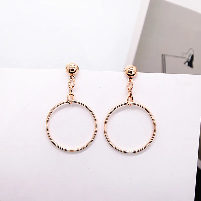 Simple Metal Round Circle Hoop Earrings Golden Color Big Hollow Loop For Women Attractive E0443 | Украшения и аксессуары