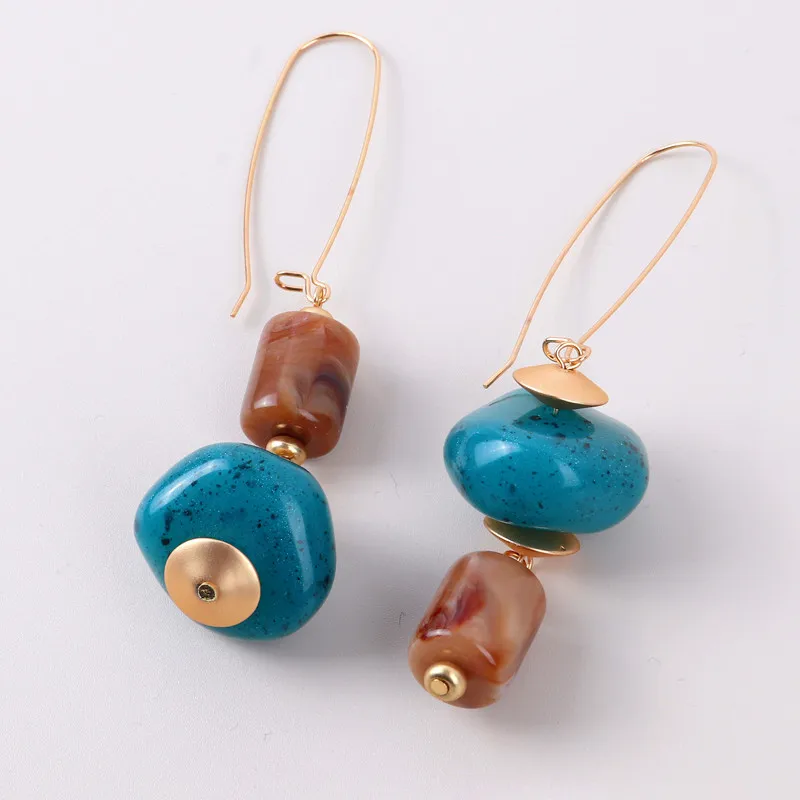 

FishSheep Vintage Acrylic Beads Long Drop Earrings For Women Irregular Resin Hanging Pendant Dangle Earrings 2022 Jewelry Gifts