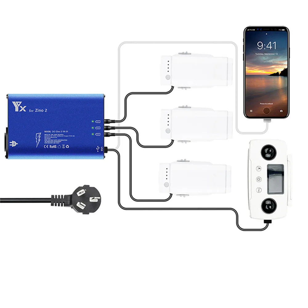 

Portable Drone Battery Charger for Hubsan Zino2 Replacement Battery Charge Multi-charger for Hubsan Zino2 Drone Accessories